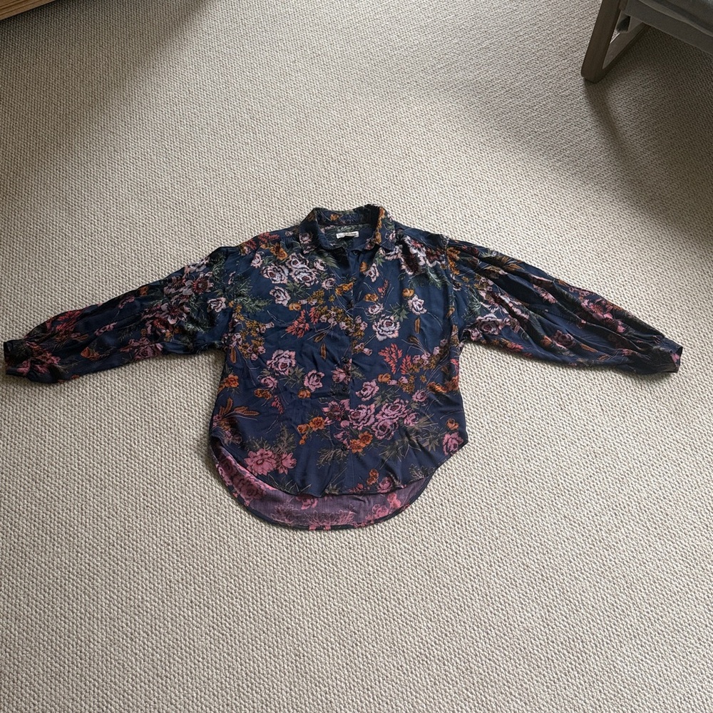 Pilcro Floral Navy Blouse